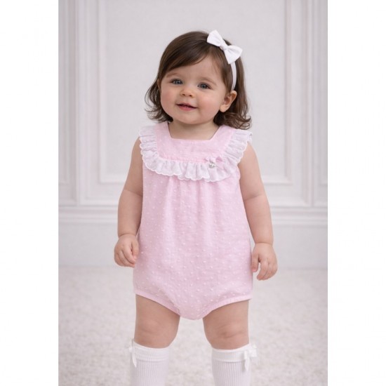Blues Baby Pink And White Romper