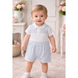 Blues Baby White And Blue Patterned Romper