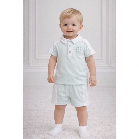 Blues Baby Mint Polo Shirt And Shorts Set