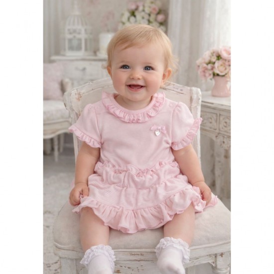 Blues Baby Pink Frilled Top And Jam Pants