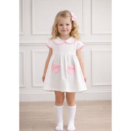Deolinda White And Pink Dress and Bloomers