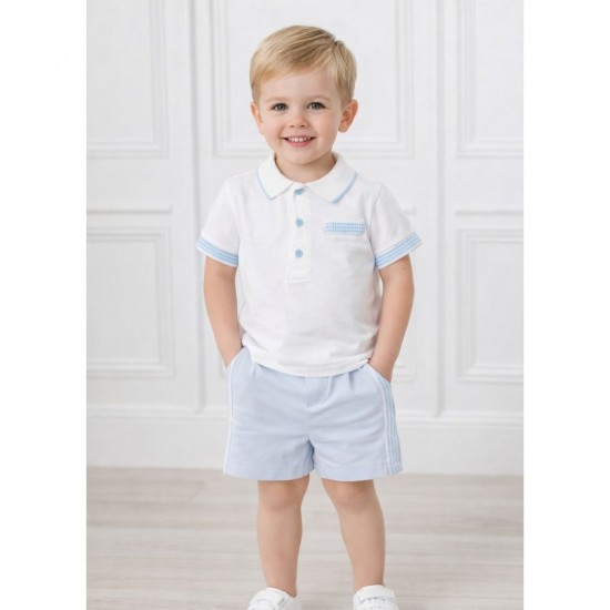 Deolinda White Polo Shirt And Shorts Short Set 