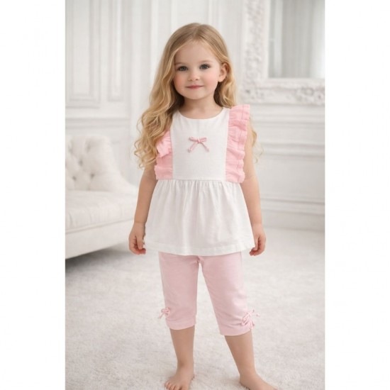 Deolinda White And Pink Legging Set