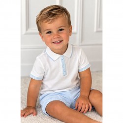 Deolinda White Polo Shirt With Blue Jam Pants