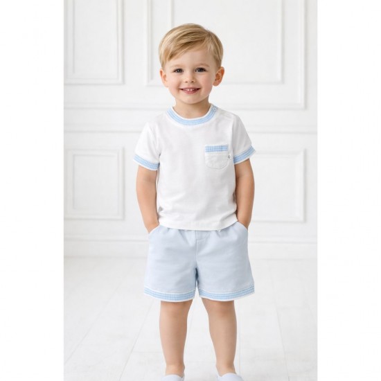 Deolinda White T Shirt and Blue Shorts Set