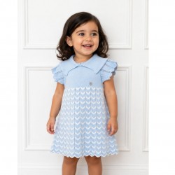 Granlei Baby Blue And White Zig Zag Dress