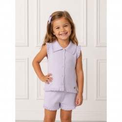 Granlei Purple Knitted Top And Shorts Set
