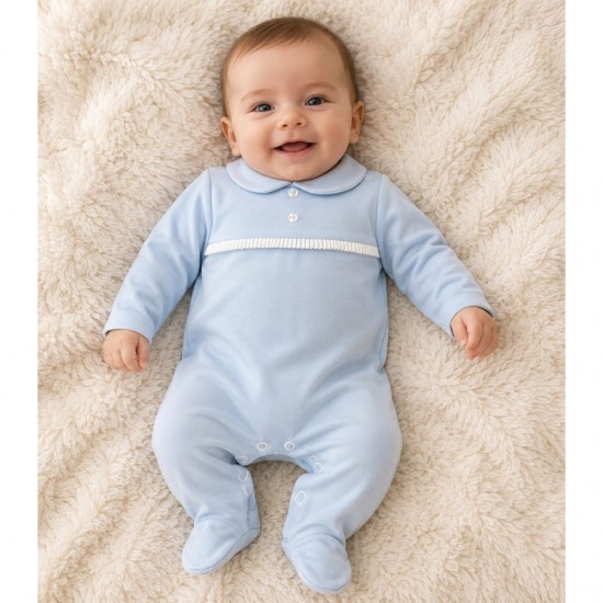 LS Baby blue cotton babygrow