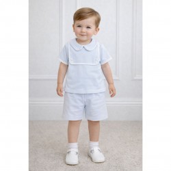 Baby blue sailor short set