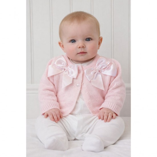 Little Nosh Pink Cardigan With Bows