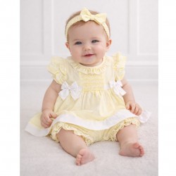 Yellow And White Striped Dress With Headband