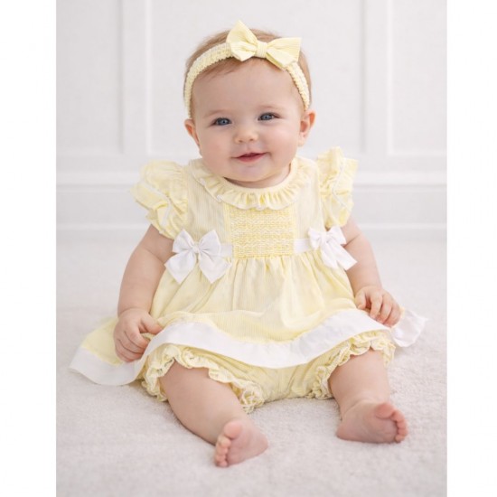Yellow And White Striped Dress With Headband
