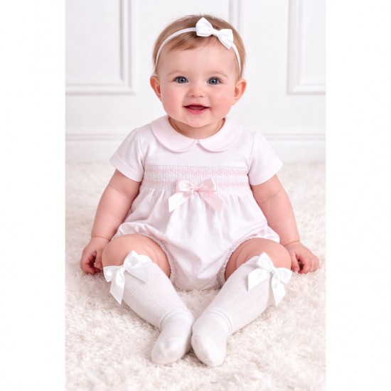 Little Nosh Pink Short Sleeved Romper