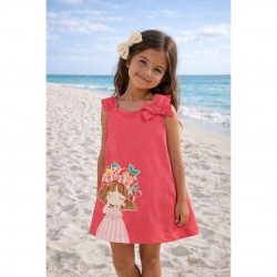 Pre Order Mayoral Red Printed Bow Dress