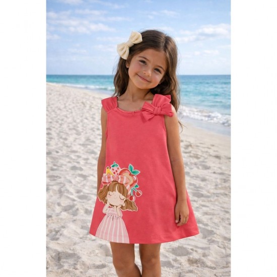 Pre Order Mayoral Red Printed Bow Dress