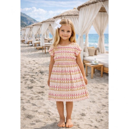 Mayoral Pink Crocheted Dress