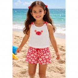 Mayoral White Vest Top And Shell Shorts Set