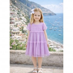 Mayoral Lilac Spotty Tulle Dress