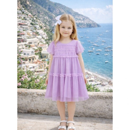 Mayoral Lilac Spotty Tulle Dress