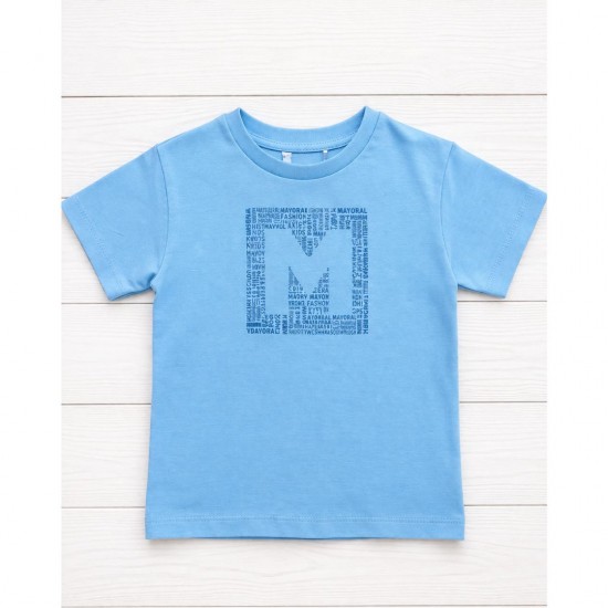 Mayroal Sky Blue Printed T Shirt