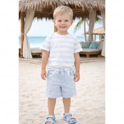 Pastels & Co Blue And White Short Set