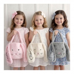 Bunny Baskets In Pink, Grey and cream