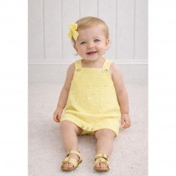 PEX Lemon Knitted Romper With Spotty Pattern