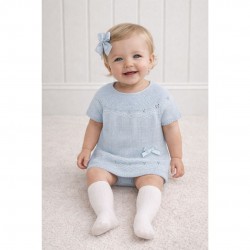 PEX Blue Knitted Top And Pants Set