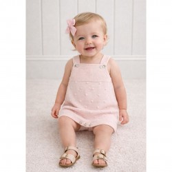 PEX Peach Knitted Romper With Spotty Pattern