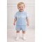PEX Baby Blue Knitted Polo Shirt And Shorts Set