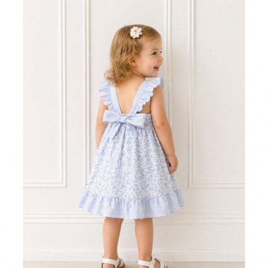 Rapife White And Blue Patterened Dress 