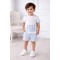 Tutto Piccolo White T Shirt WIth Blue Shorts