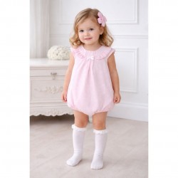 Tutto Piccolo Pink Striped And Spotty Romper
