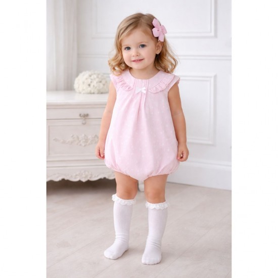 Tutto Piccolo Pink Striped And Spotty Romper