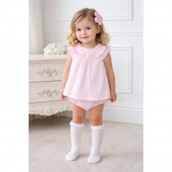 Tutto Piccolo Pink Striped And Spotty Dress and Briefs