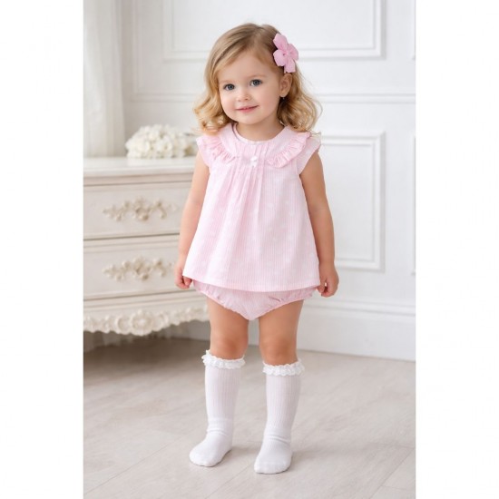 Tutto Piccolo Pink Striped And Spotty Dress and Briefs