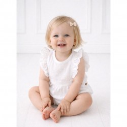 Calamaro White Patterned Romper