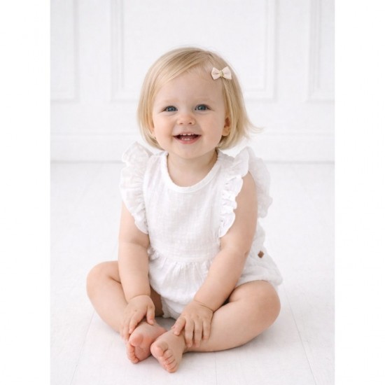 Calamaro White Patterned Romper