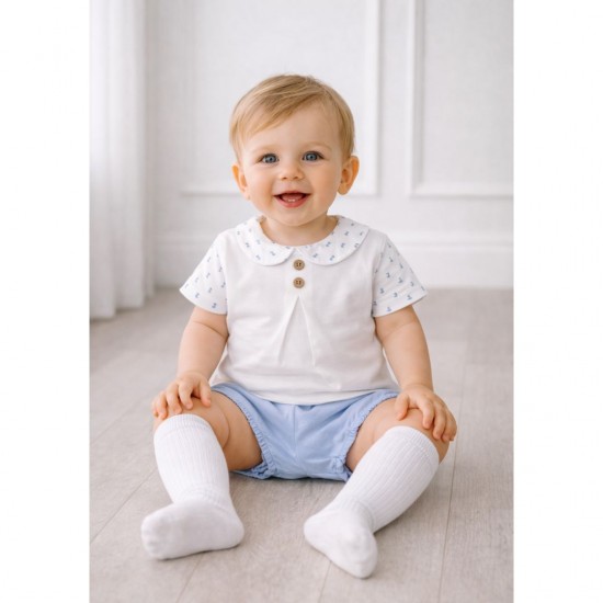 Calamaro White And Blue Top And Jam Pants