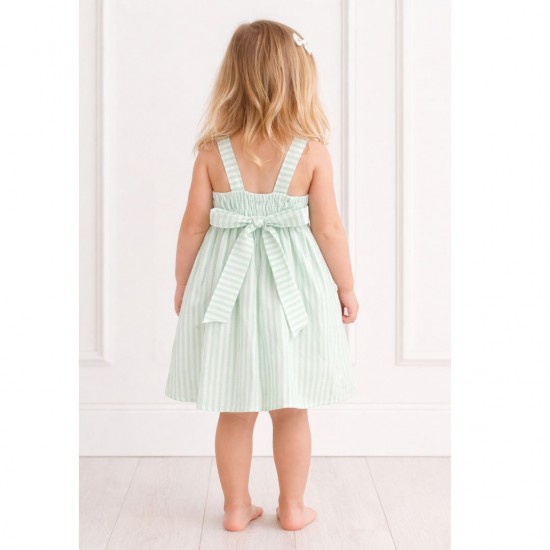 Calamaro Mint And White Striped Dress