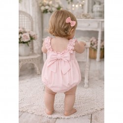 Calamaro Pink Waffle Romper