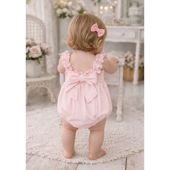Calamaro Pink Waffle Romper
