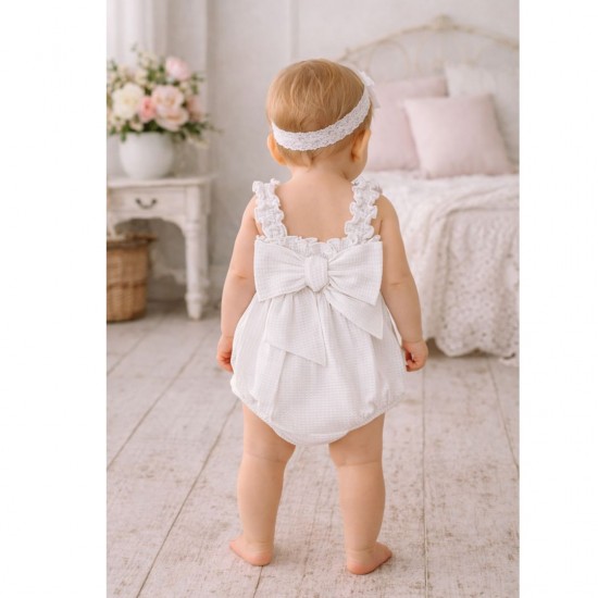 Calamaro White Waffle Romper