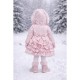 Pink over sized fur hooded coat 