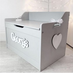 Grey Personalised Toy Box (Delivery Included)