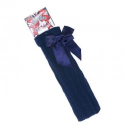 Navy long bow socks Navy long bow socks