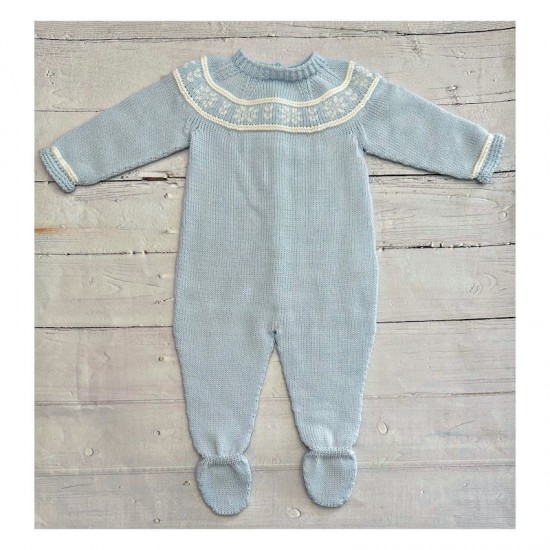 Sardon baby blue knitted trouser suit