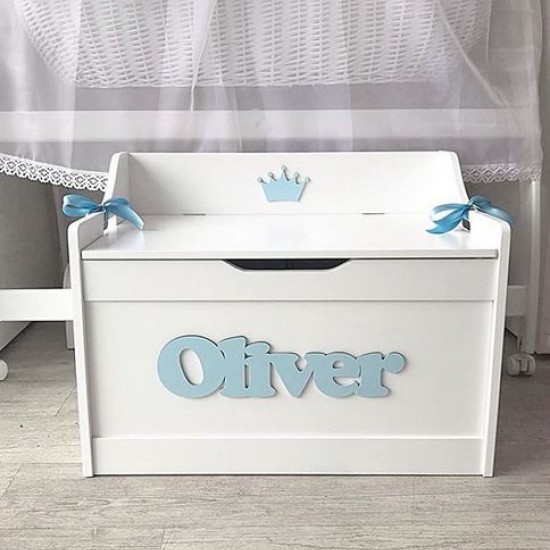 White Personalised Toy Box - DELIVERY INCLUDED 