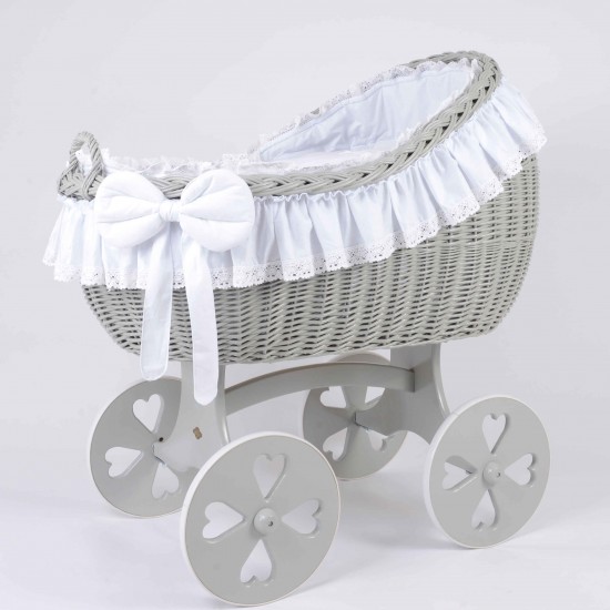 MJ Bianca Quattro (GREY) Heart Wheels with WHITE BEDDING MJ Bianca Quattro (GREY) Heart Wheels with WHITE BEDDING
