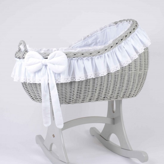 MJ Bianca Quattro (GREY) Rocker with WHITE BEDDING MJ Bianca Quattro (GREY) Rocker with WHITE BEDDING